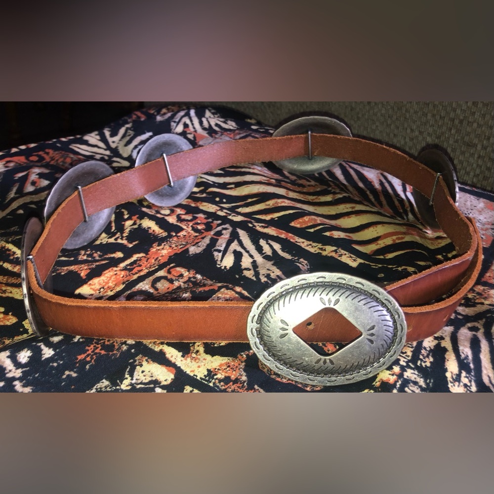 American Eagle Outfitters Brown Leather Western Concho Belt Size 36